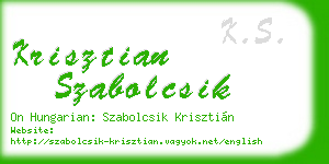 krisztian szabolcsik business card